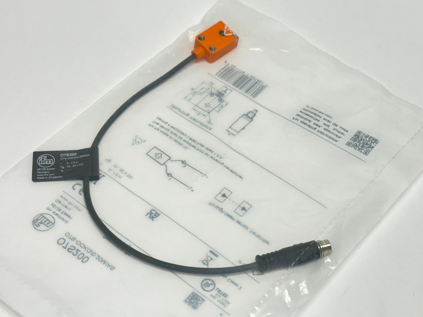 O7S200, O7S-OOKG/0,20M/AS | ifm O7S200 Through-Beam Sensor Transmitter, Red Light, O7S-OOKG/0,20M/AS - New - Maverick Industrial Sales