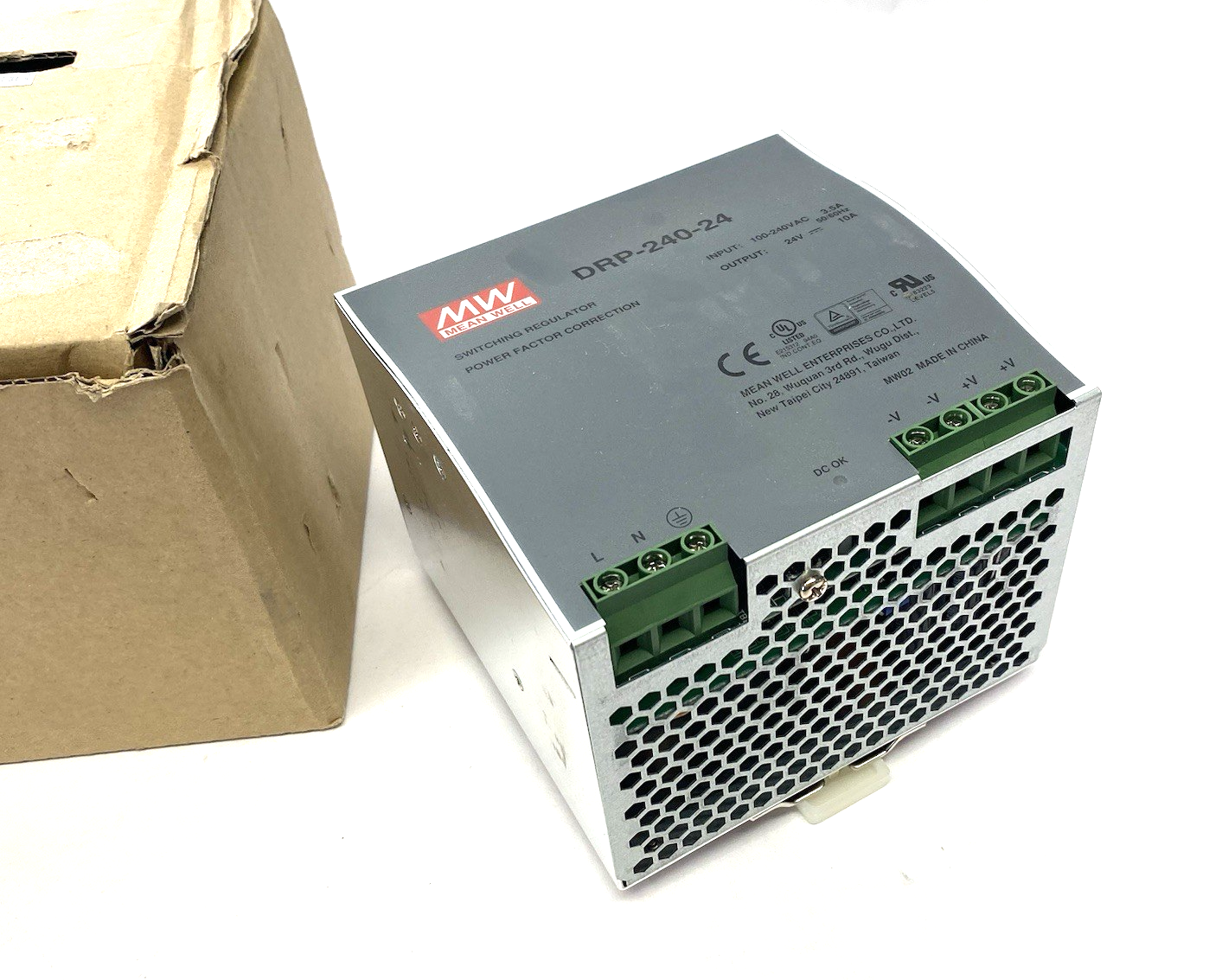 Meanwell DRP-240-24 AC/DC Switching Power Supply, DIN Rail - Maverick Industrial Sales
