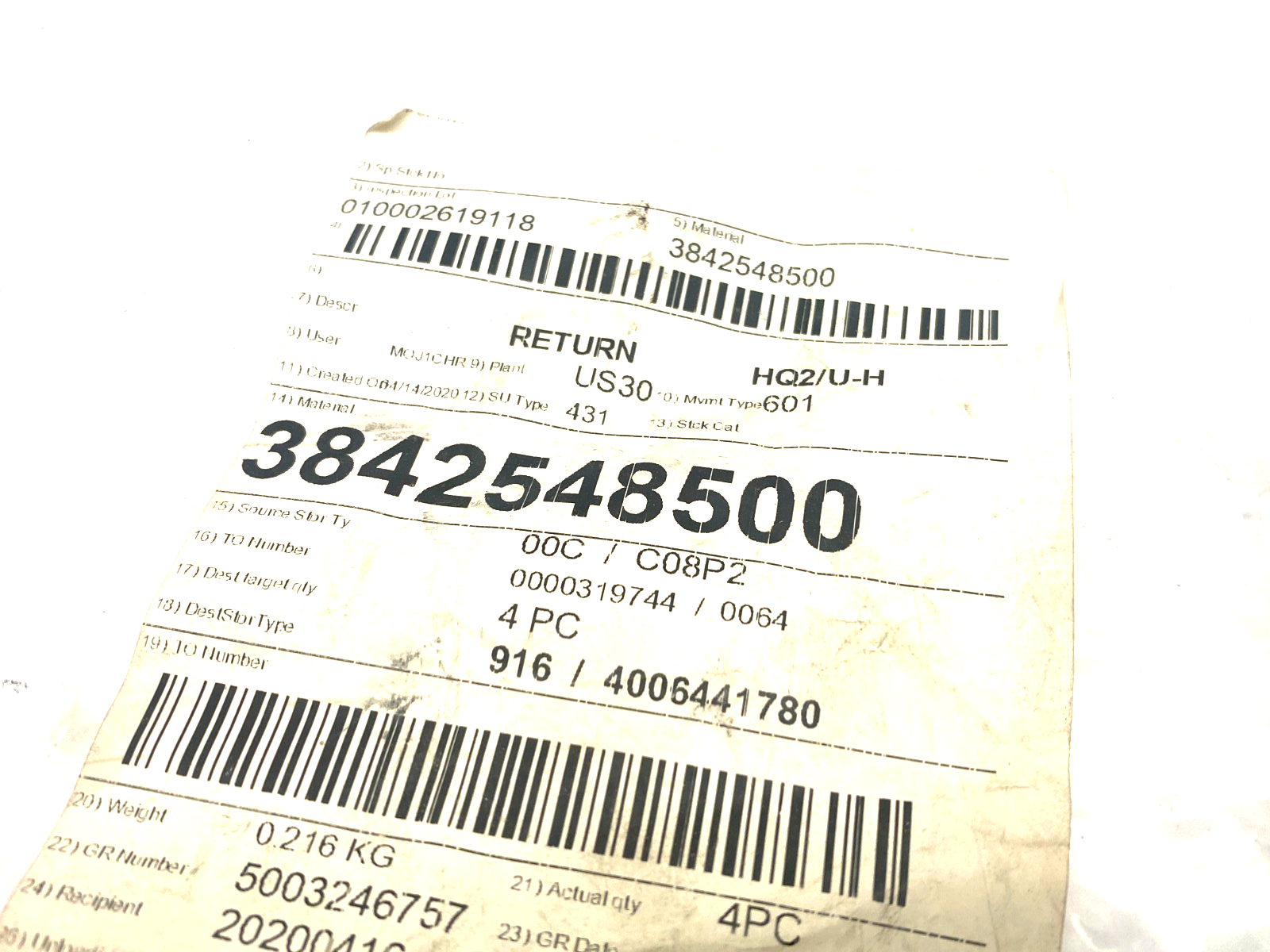 Bosch Rexroth 3842548500 Return Slide HQ2/U-H LOT OF 4 - Maverick Industrial Sales