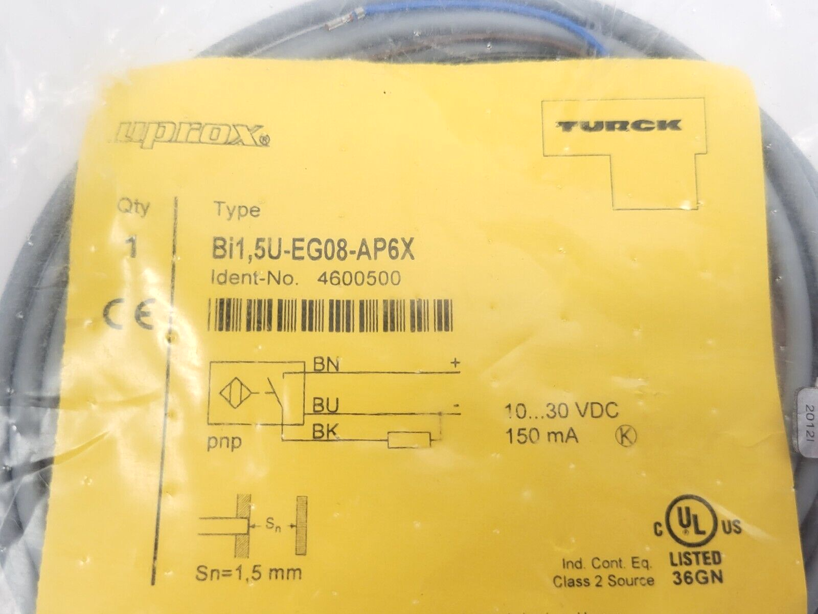 Turck Bi1, 5U-EG08-AP6X Proximity Sensor 4600500 - Maverick Industrial Sales