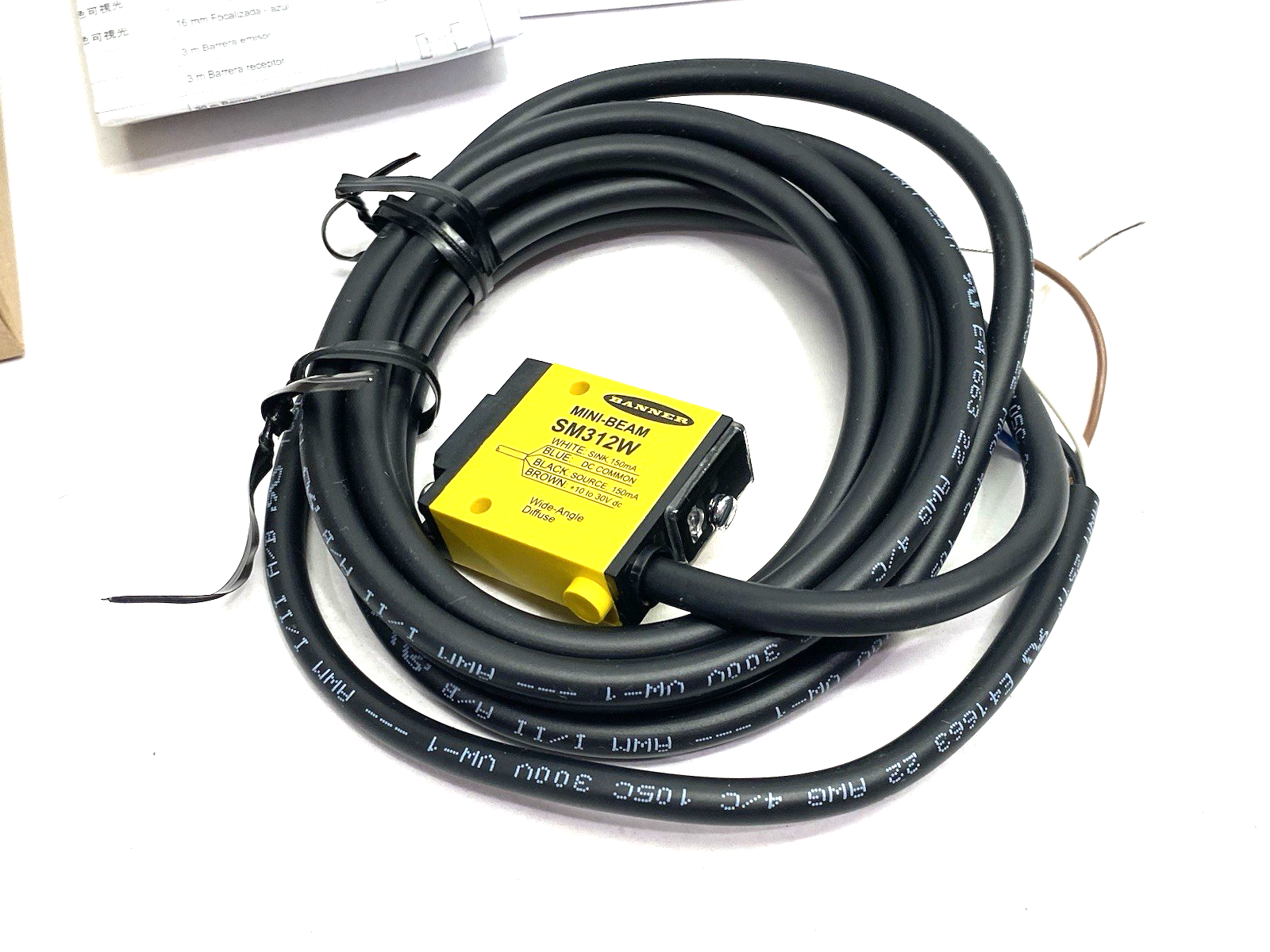 Banner SM312W MINI-BEAM Divergent Diffuse Sensor Range: 130mm 26264 - Maverick Industrial Sales