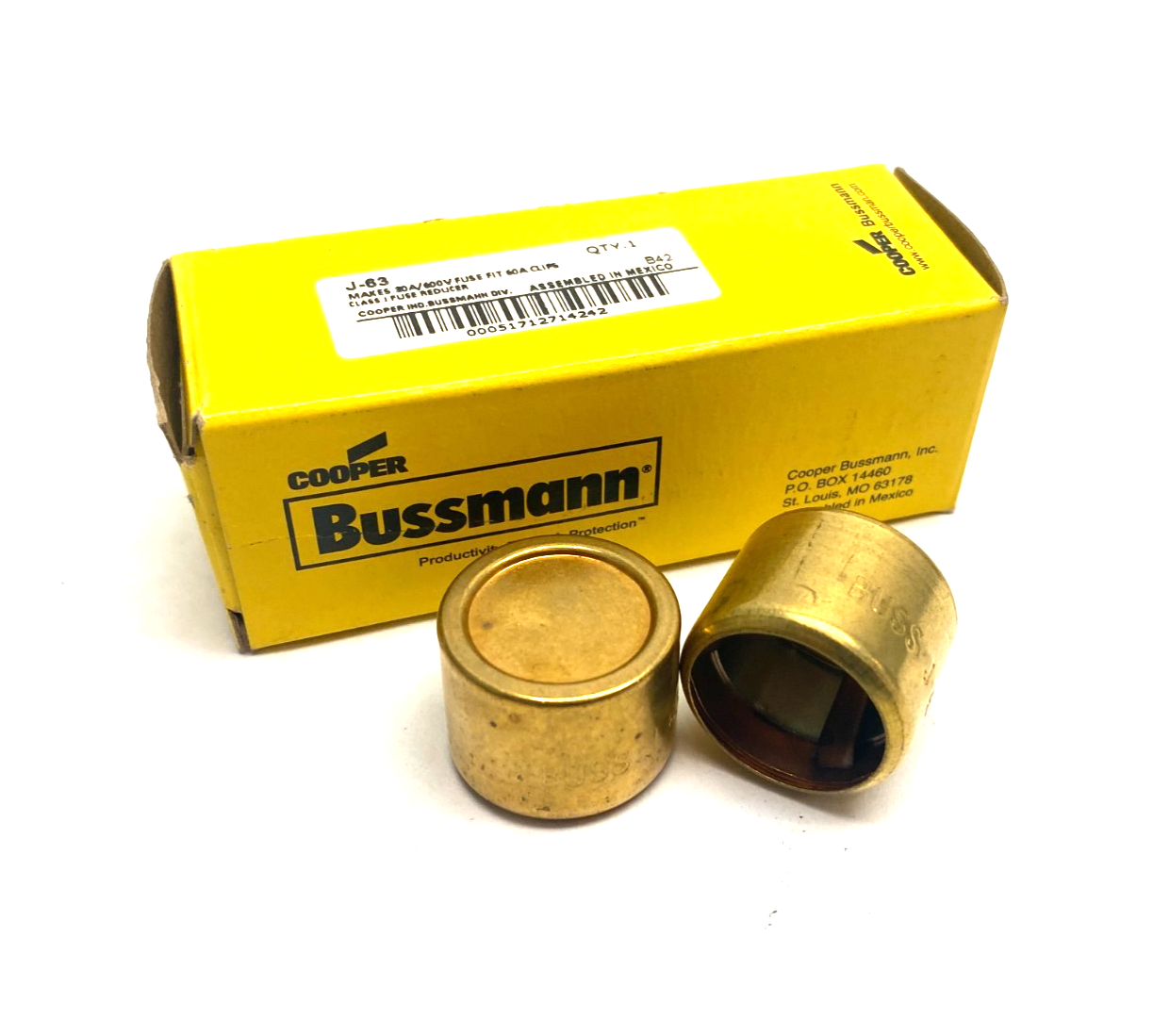 Cooper Bussmann J-63 Fuse Reducer Class J, Makes 30A/600V Fuse Fit 60A Clips - Maverick Industrial Sales