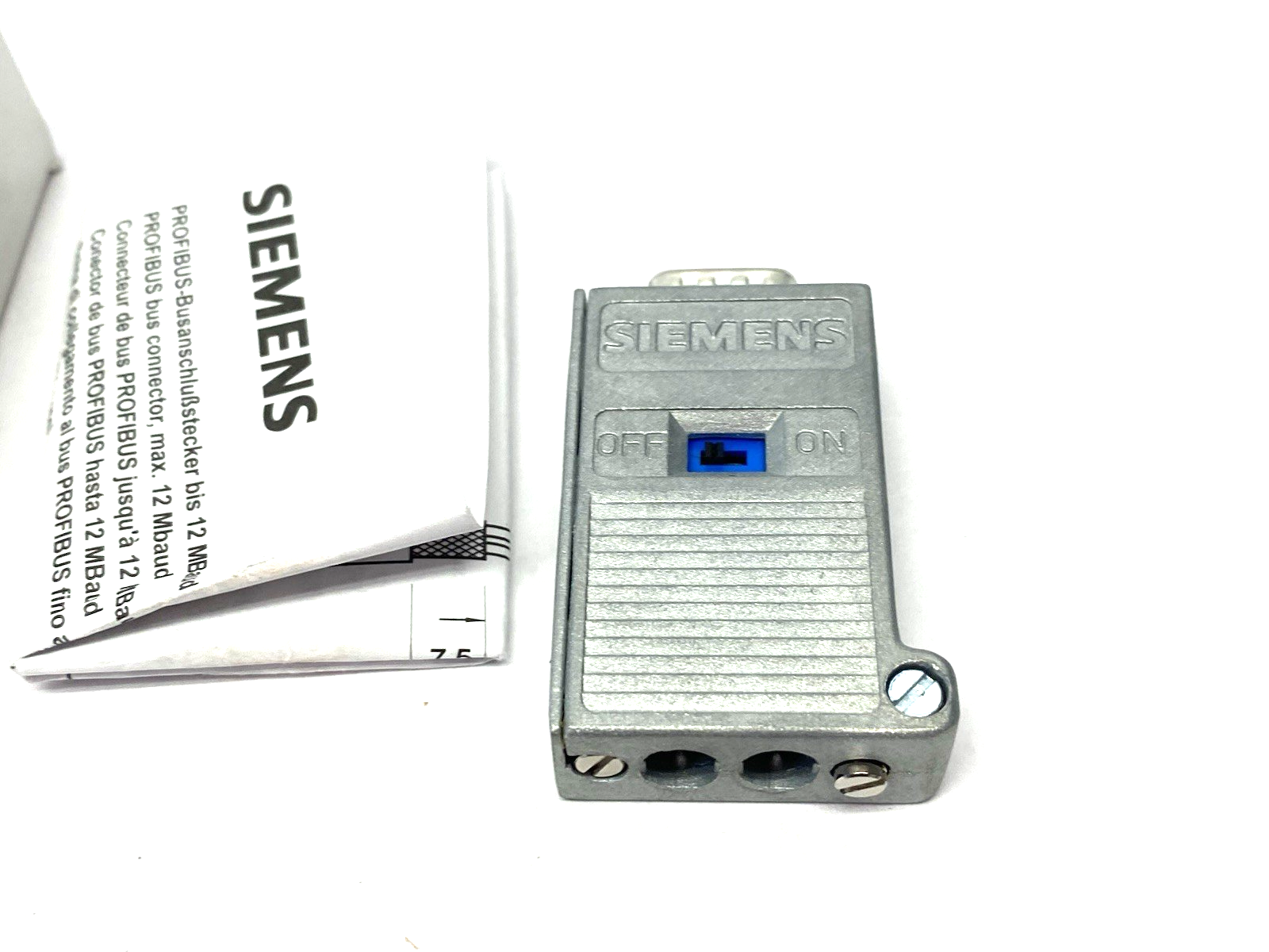 Siemens 6GK1500-0EA02 PROFIBUS Bus Connector with Axial Cable Outlet - Maverick Industrial Sales