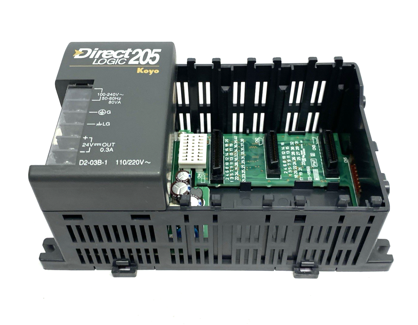 D2-03B-1 | Automation Direct DirectLOGIC DL205 I/O base, 3-slot, DIN Rail /Panel - Used - Maverick Industrial Sales