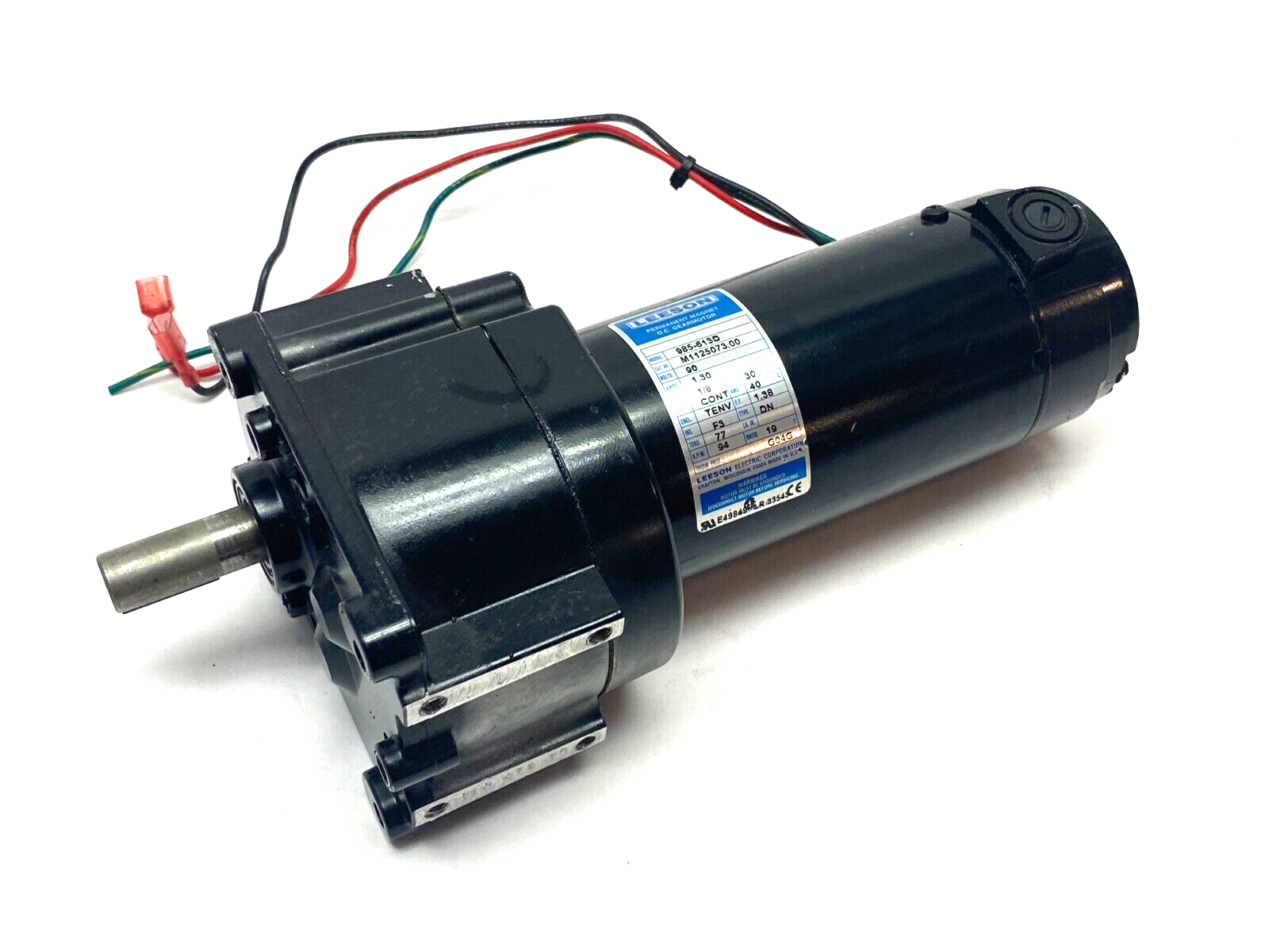 Leeson M1125073.00 Permanent Magnet DC Gearmotor 1/8HP 90V 1.3A 94 rpm 985-613D - Maverick Industrial Sales