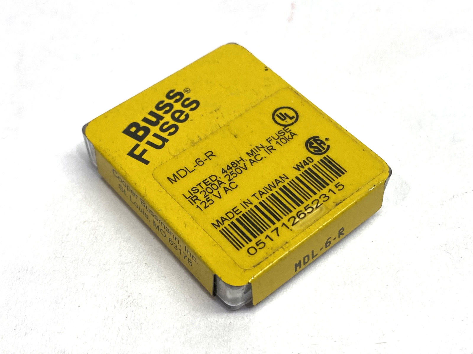 Cooper Bussmann MDL-6-R Miniature Fuse 6A 250VAC PACKAGE OF 5 - Maverick Industrial Sales