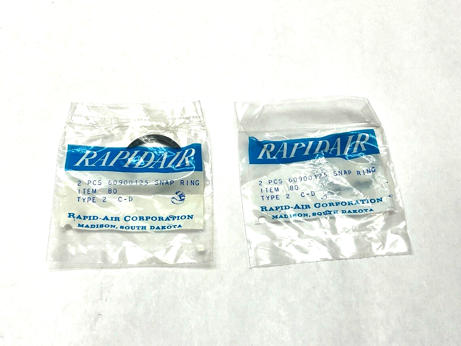 Rapid Air 60900125 Snap Rings LOT OF 2 PKGS - Maverick Industrial Sales