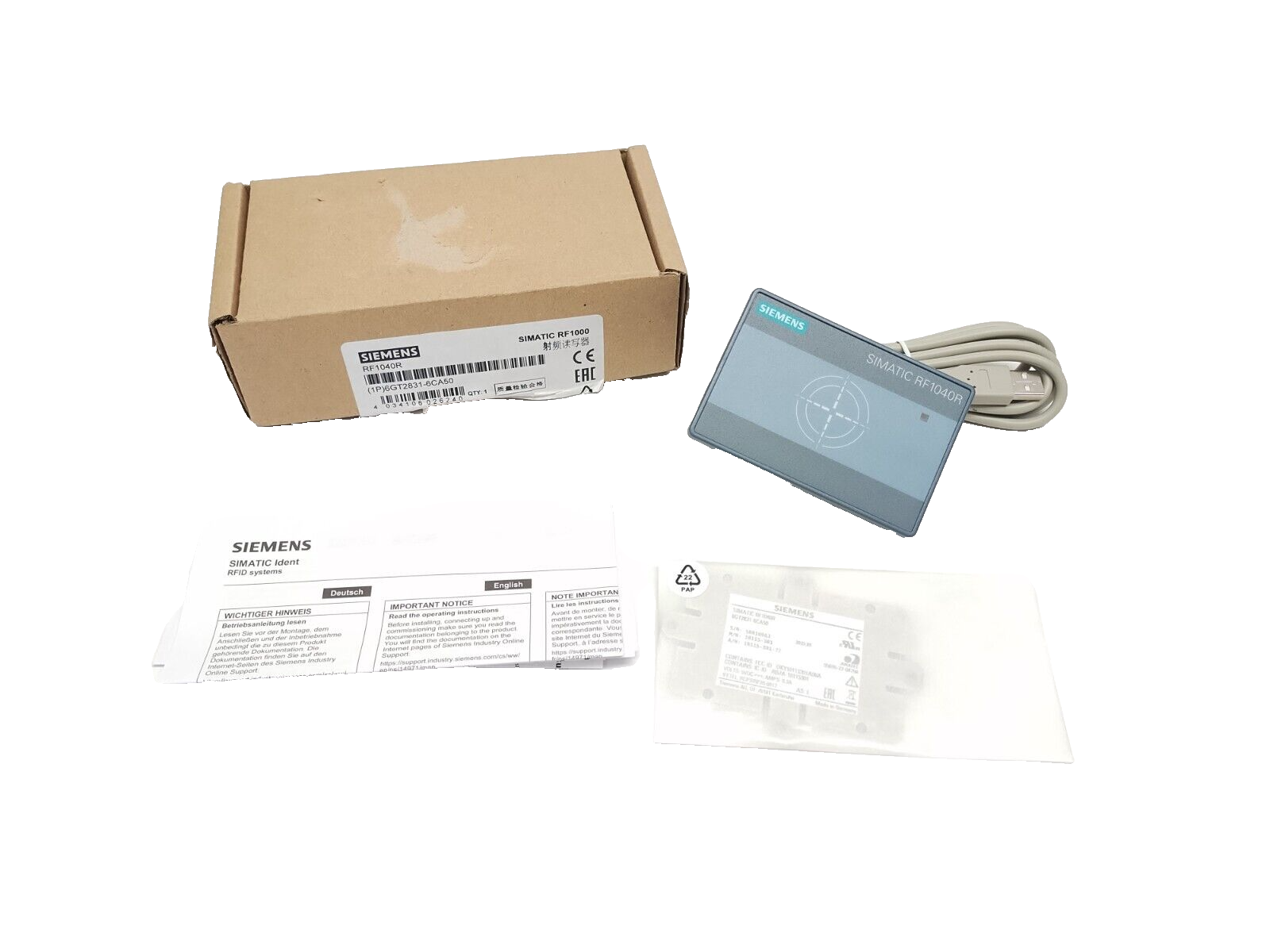 6GT2831-6CA50 | Siemens SIMATIC RF1040R Access Control Reader RS232 USB 2.0 - New – Open box - Maverick Industrial Sales