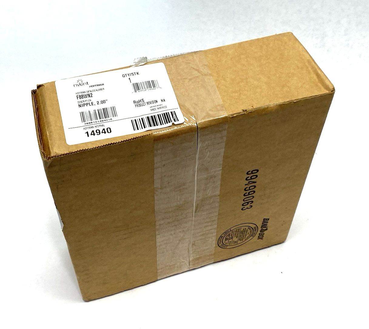 F88WN2 | Hoffman nVent Nipple Feed-Through Wireway, 8.00" x 8.00" x 2.00" Gray - New - Maverick Industrial Sales