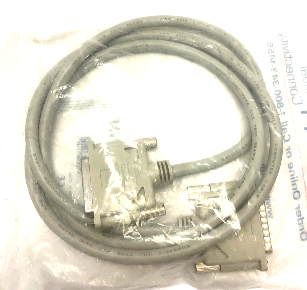 L-com CS2N25MF Premium Molded D-Sub Cable DB25 Male/Female 5.0 ft - Maverick Industrial Sales