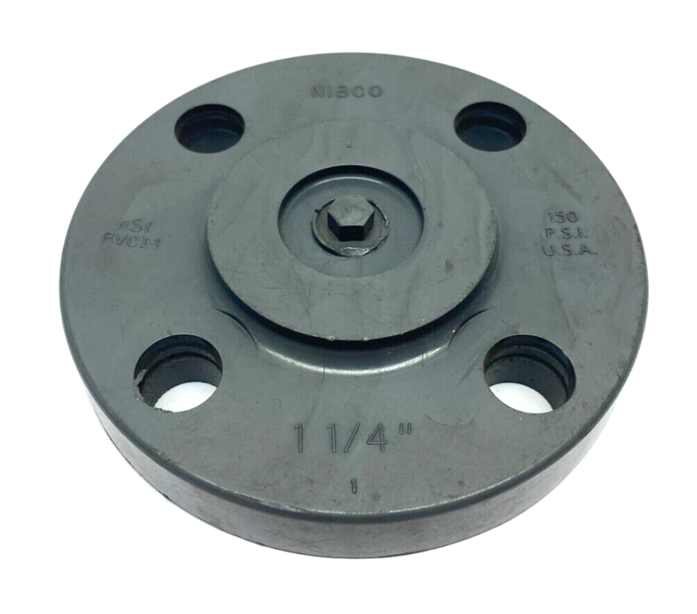Nibco 4519-H Chemtrol Blind Flange 1-1/4" 4-Hole GRAY SCH 80 150psi Max CA16450 - Maverick Industrial Sales