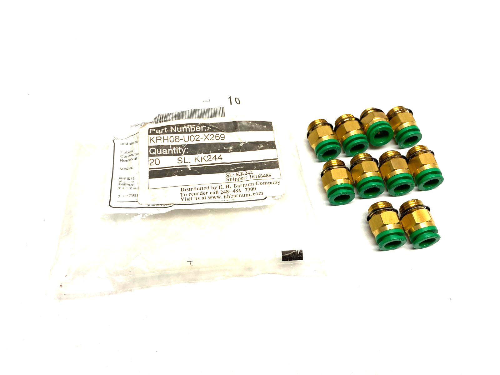 KRH08-U02-X269 | SMC Flame Resistant One Touch Fitting 5/16" LOT OF 10 - New Other - Maverick Industrial Sales
