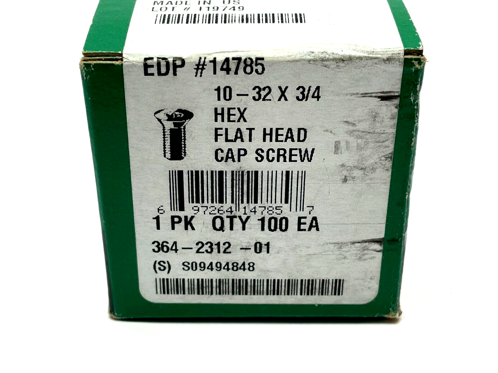 Black-Oxide Hex Drive Flat Head Screw 10-32 Thread Size 3/4" Long PKG OF 100 - Maverick Industrial Sales