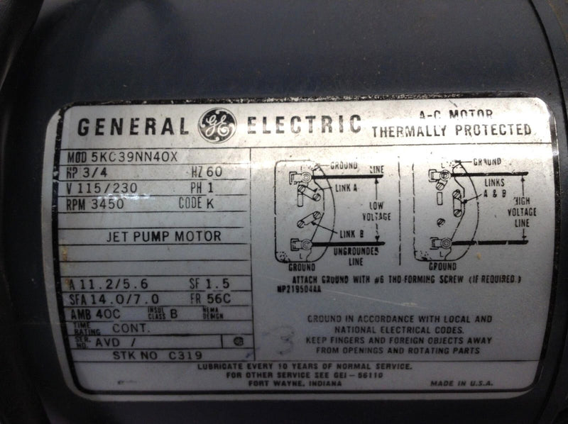 Price Pump SP15-50-SS Pump 150GPM GE 5KC39NN40X Electric Motor 3/4HP 3450RPM - Maverick Industrial Sales