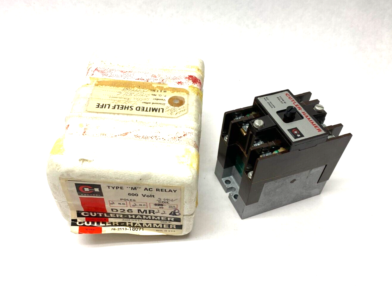 Cutler-Hammer D26MR22B Type M AC Relay 600V 2 N.O. 2 N.C. Poles 240V Coil - Maverick Industrial Sales