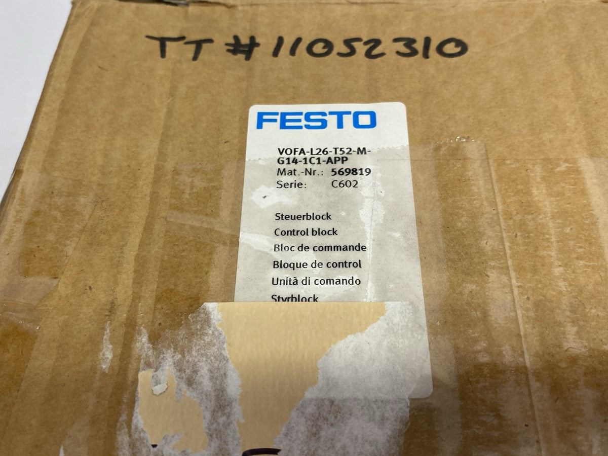 Festo VOFA-L26-T52-M-G14-1C1-APP Control Block Manif. 5/2-way, Monostable 569819 - Maverick Industrial Sales