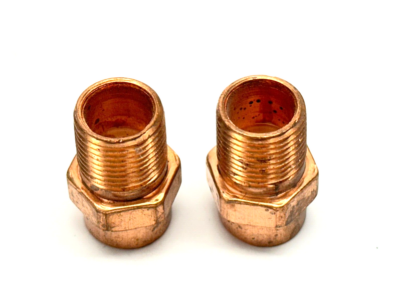 1/2" x 3/8" Male Adapter C x NPT Copper LOT OF 2 - Maverick Industrial Sales