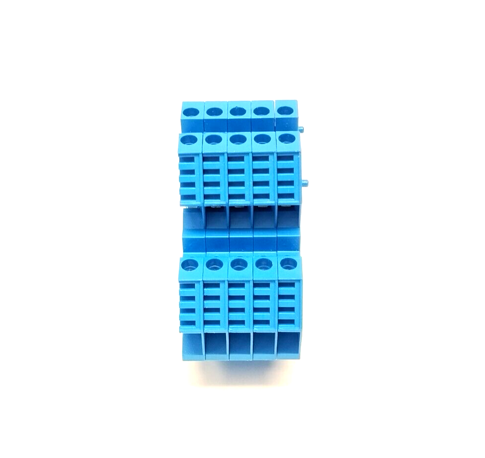 Morsettitalia EURO D4-2 Two Stage Terminal Block, Blue, 43550 BL LOT OF 5 - Maverick Industrial Sales