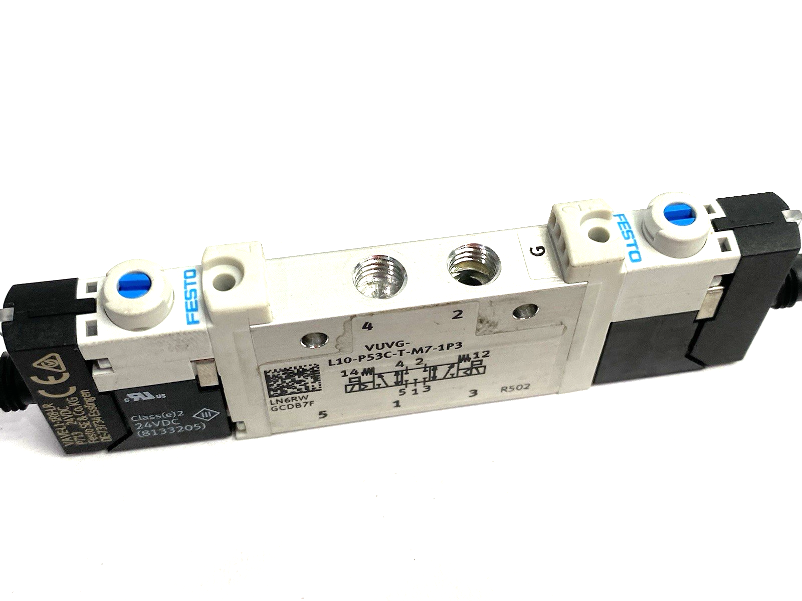 VUVG-L10-P53C-T-M7-1P3 | Festo Air Pilot Control Solenoid Valve 5/3 Closed 566476 - Used - Maverick Industrial Sales