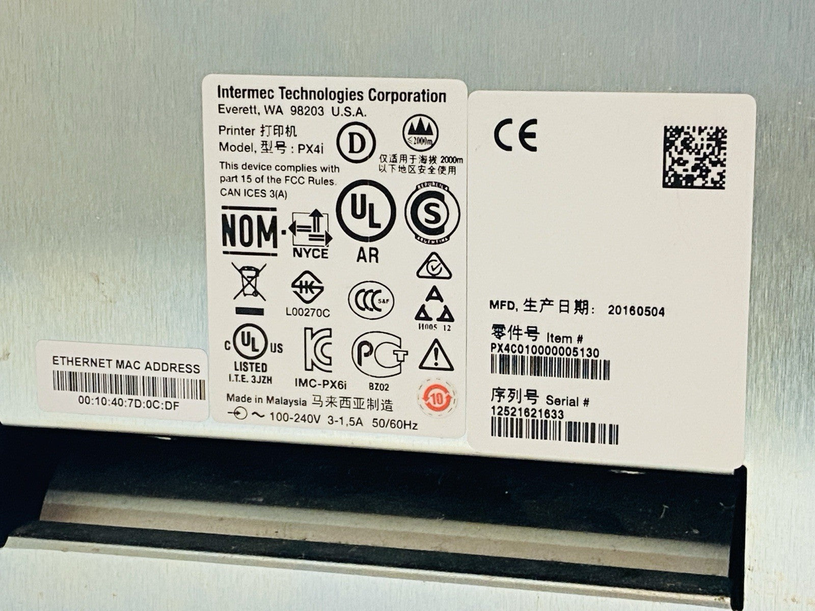 Intermec PX4i EasyCoder Barcode Label Printer PX4C010000005130 - Maverick Industrial Sales