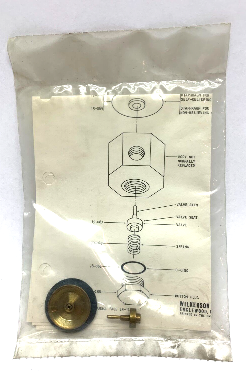 Wilkerson 95-104 Repair Kit w/ 15-086 & 15-087 - Maverick Industrial Sales