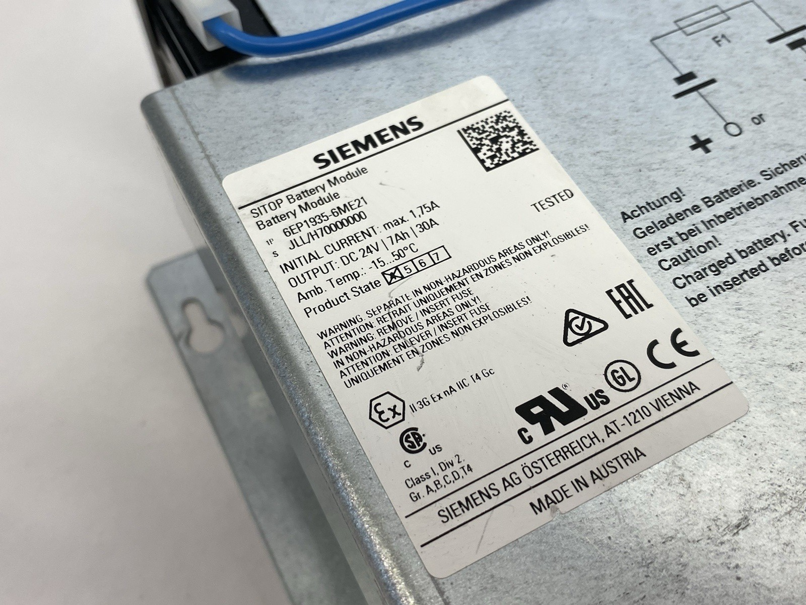 Siemens 6EP1935-6ME21 SITOP Battery Module/24V/7AH - Maverick Industrial Sales