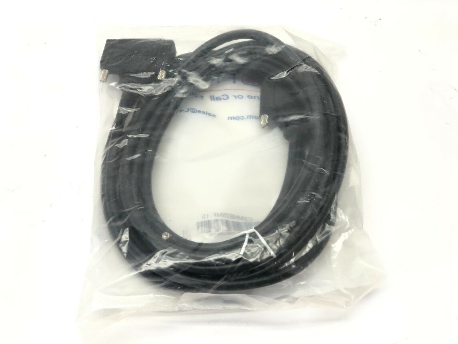 L-Com CSMNB25MF-15 Deluxe Molded Black D-Sub Cable DB25 Male/Female 15ft - Maverick Industrial Sales