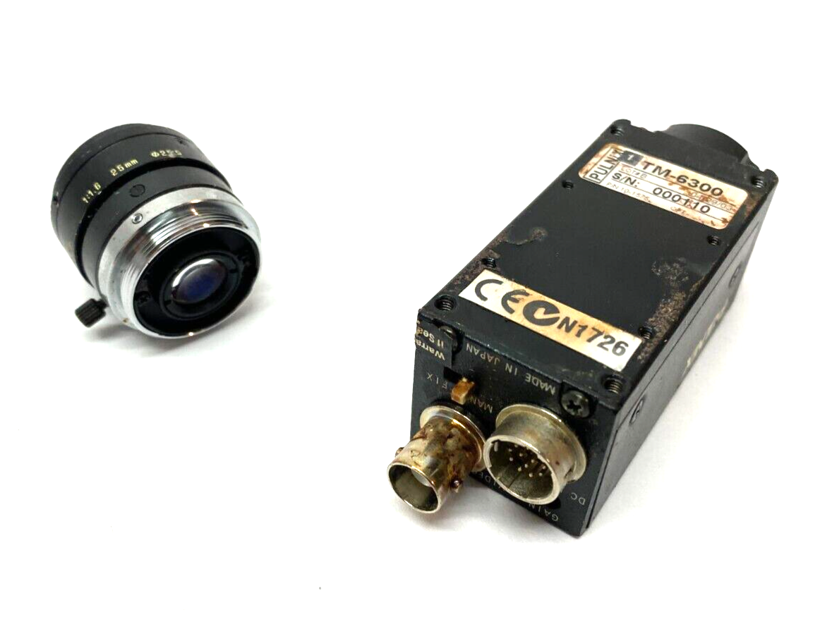 Pulnix TM-6300 Monochrome Full-Frame Shutter Camera 10-1575 w/ Lens - Maverick Industrial Sales