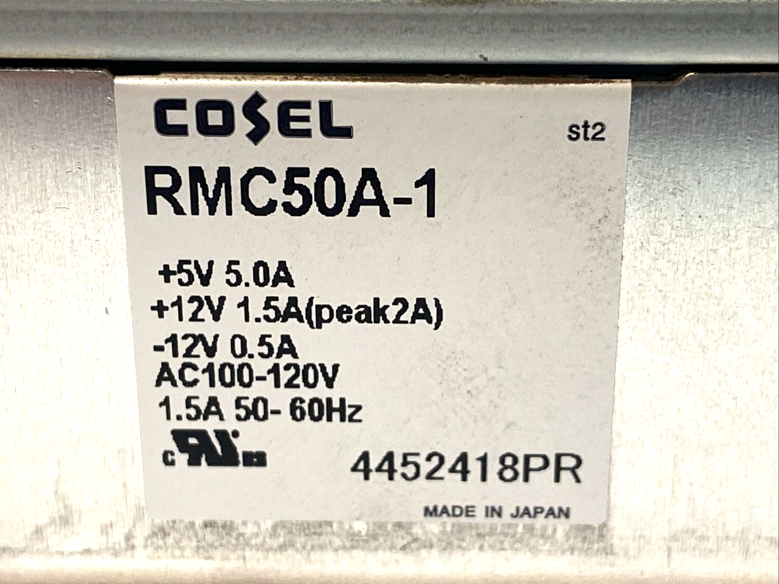 RMC50A-1 | Cosel Power Supply 5V 5A 100-120VAC - Used - Maverick Industrial Sales