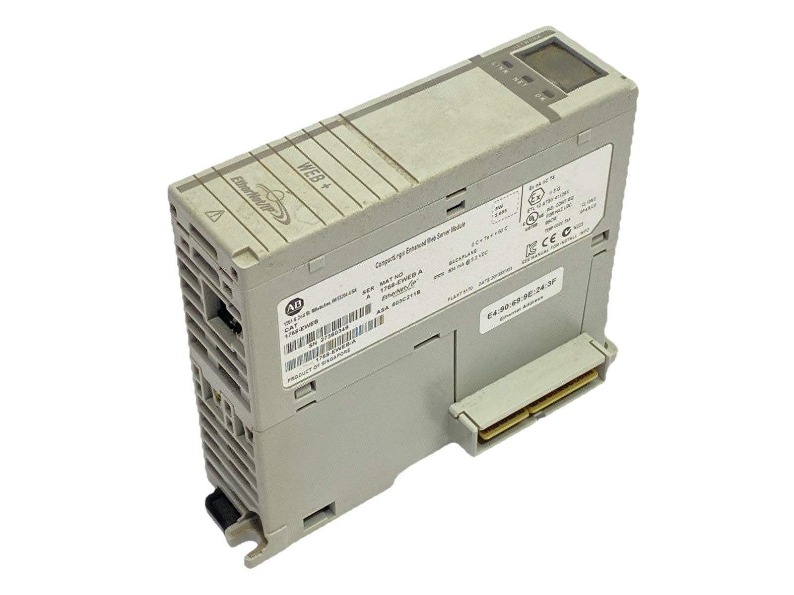 1768-EWEB | Allen Bradley Ser A CompactLogix Enhanced Web Server Module - Used - Maverick Industrial Sales