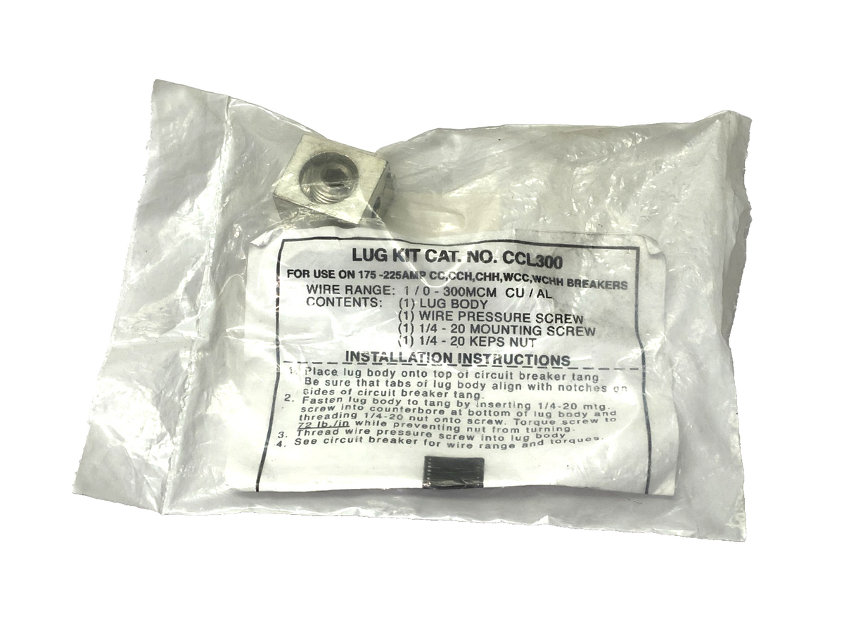 Eaton CCL300 Lug Kit for 175-225A, CC,CCH, CHH, WCC, WCHH Circuit Breakers - Maverick Industrial Sales