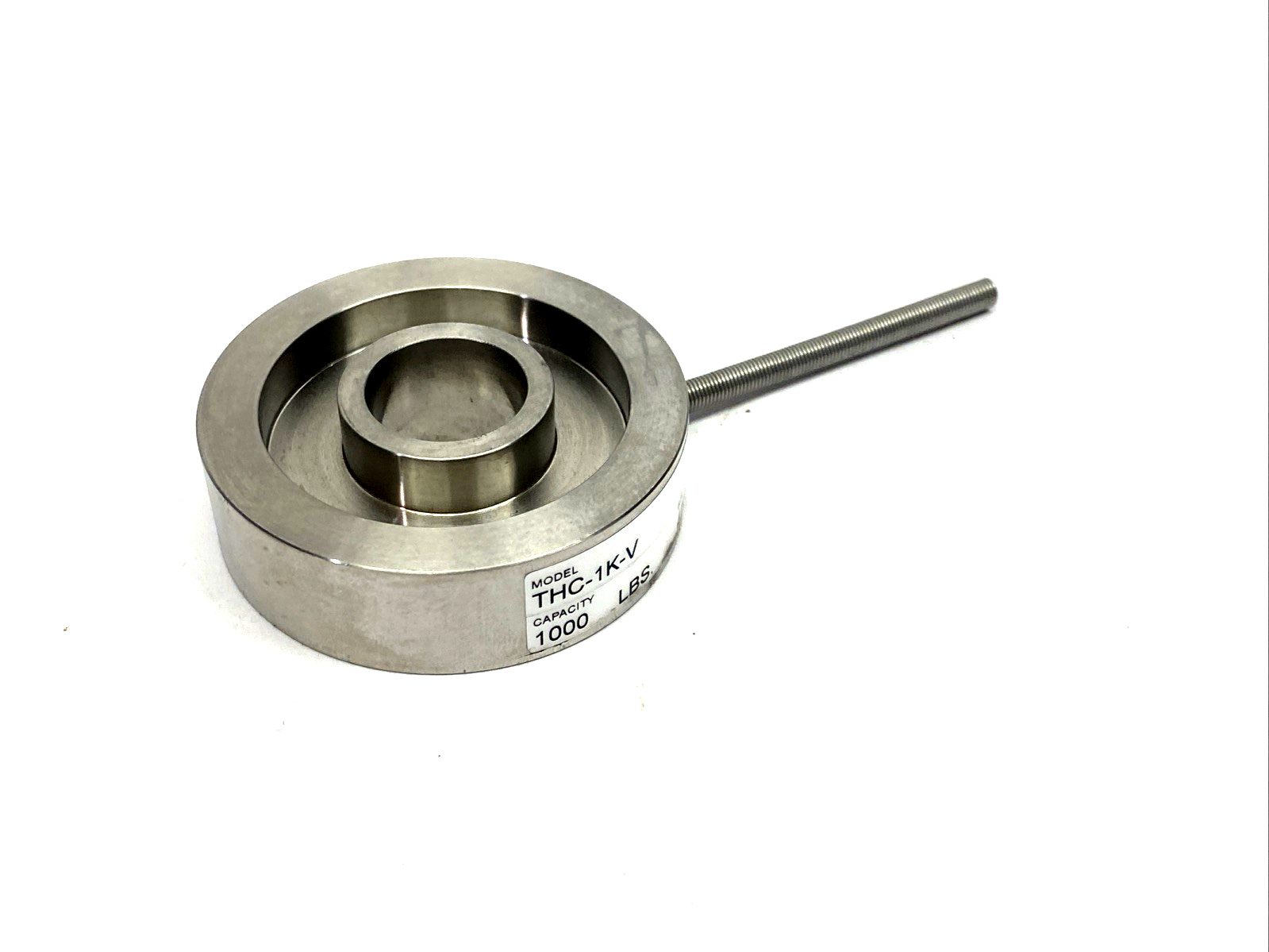 THC-IK-V | Transducer Techniques Through-Hole Load Cell Force Sensor 0-1K LB - For parts or not working - Maverick Industrial Sales