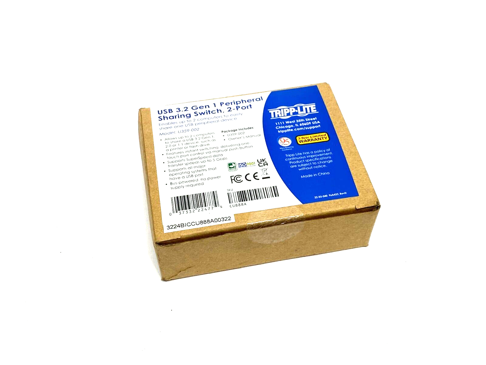Tripp Lite U359-002 USB 3.2 Gen 1 Peripheral Sharing Switch 2-Port - Maverick Industrial Sales