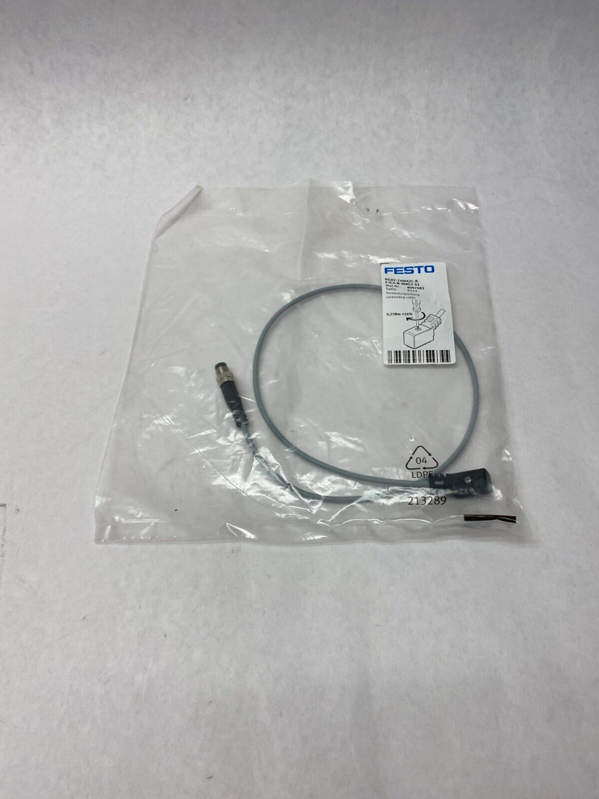 Festo NEBV-Z4WA2L-R-E-0.5-N-M8G3-S1 Connecting Cable 8047683 - Maverick Industrial Sales