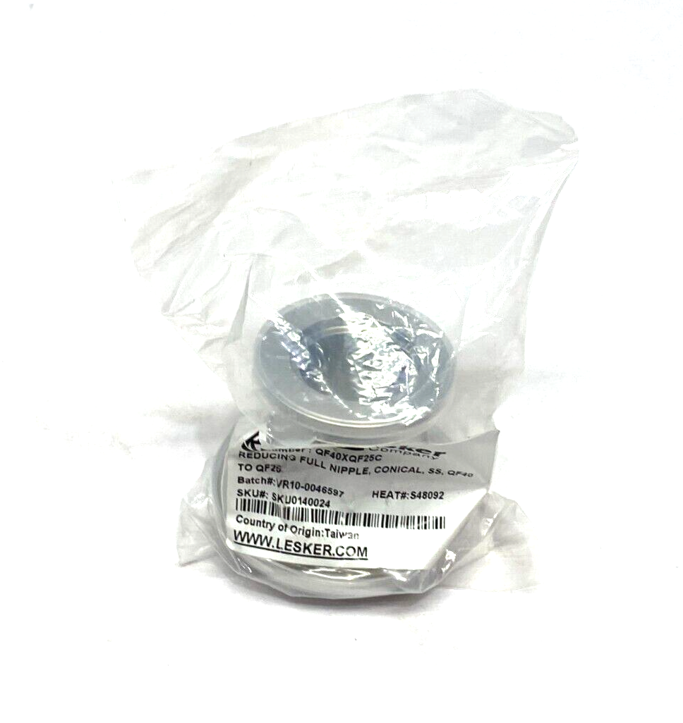Kurt J. Lesker QF40XQF25C Conical Reducing Full Nipple Stainless Steel QF40 - Maverick Industrial Sales