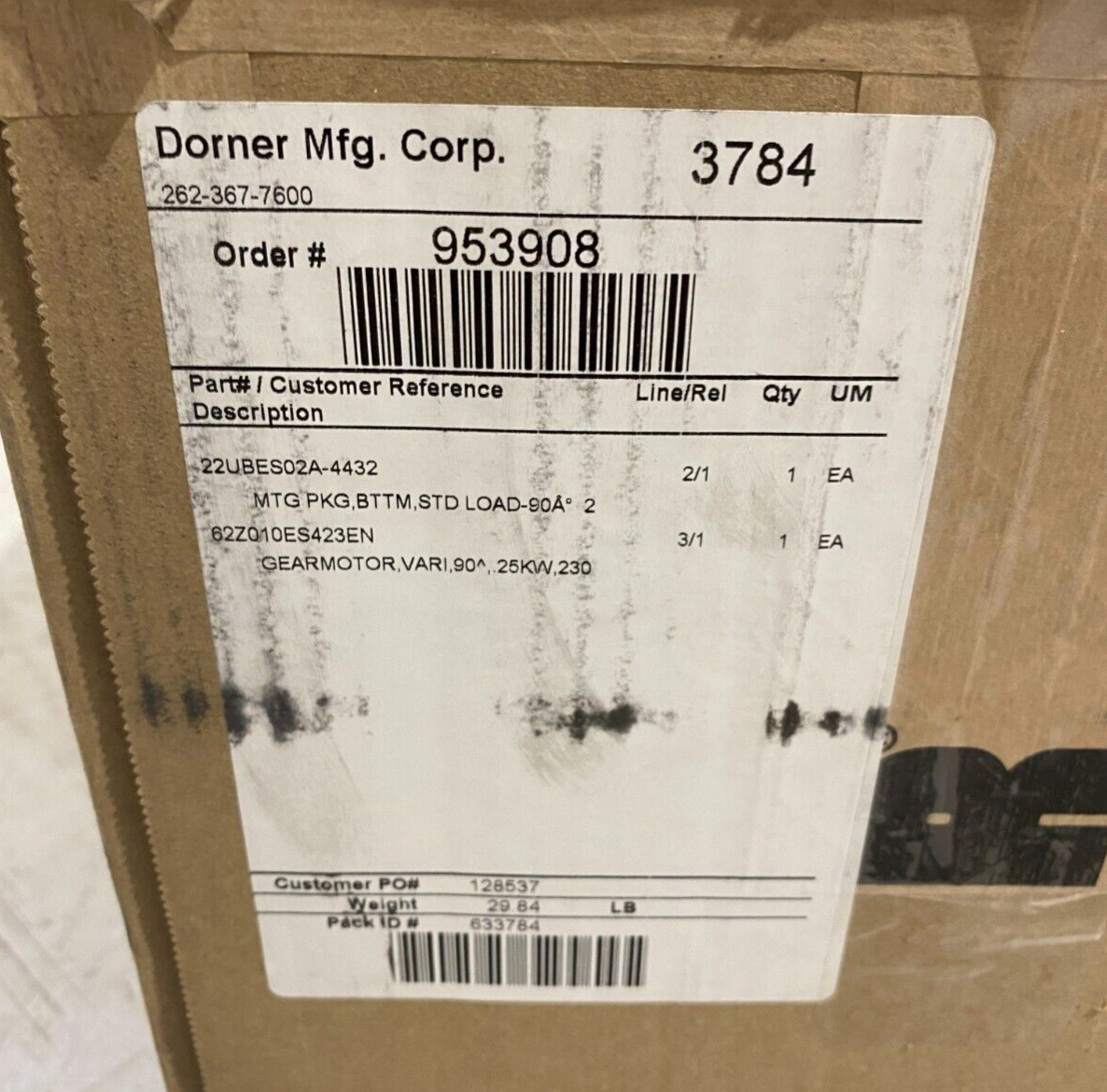 Dorner 22UBES02A-4432 & 62Z010ES423EN eDrive End Drive Unit - Maverick Industrial Sales