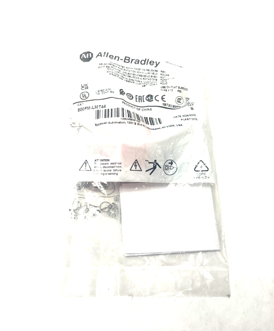 Allen Bradley 800FM-LMT44 Ser. B Twist-to-Release Illuminated Pushbutton 40mm - Maverick Industrial Sales