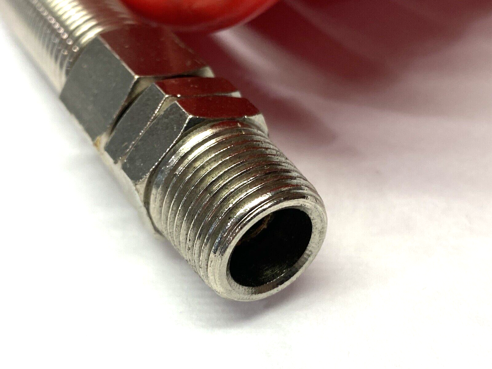 Mazzernew 74324-A-4-6-94 Red Nylon Tubing 3/8" OD 3/8" FNPT 12' Coil Length - Maverick Industrial Sales