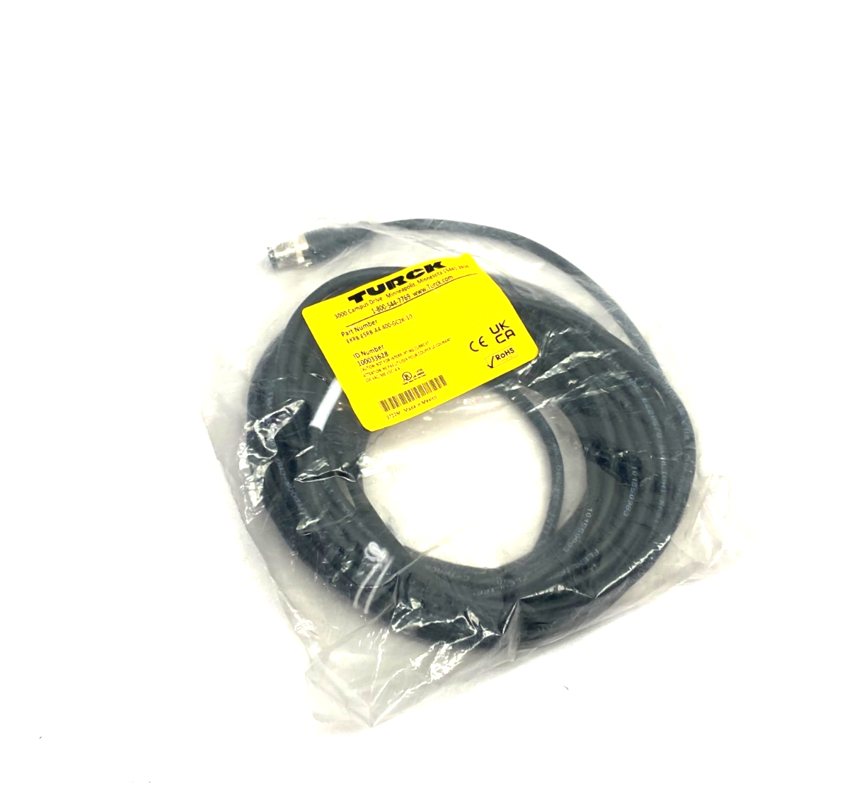 Turck EKRB-ESRB-A4.400-GC2K-10 Double Ended Cordset M12 4-Pin M to F 100033628 - Maverick Industrial Sales