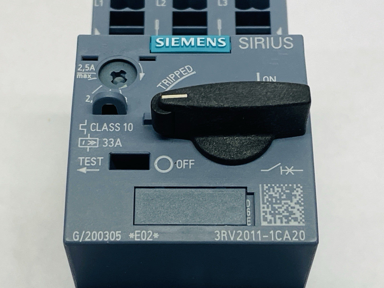 Siemens 3RV2011-1CA20 SIRIUS Motor Protector Circuit Breaker 1.8-2.5A 690V - Maverick Industrial Sales