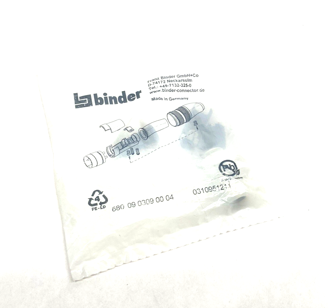 Binder 680 09 309 00 04 M16 Male cable connector, Contacts: 4 (04-a), 3.0-6.0mm - Maverick Industrial Sales