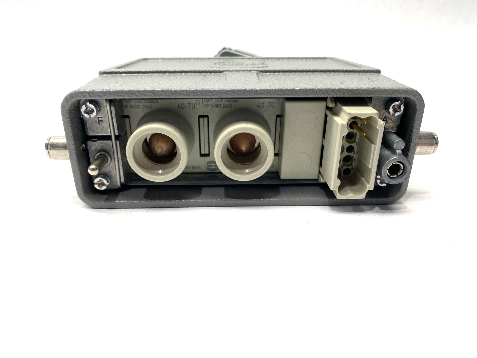 19300240448 | Harting Hood Connector Assy w/09140123001 & 2x 09140012662 Modules - Used - Maverick Industrial Sales