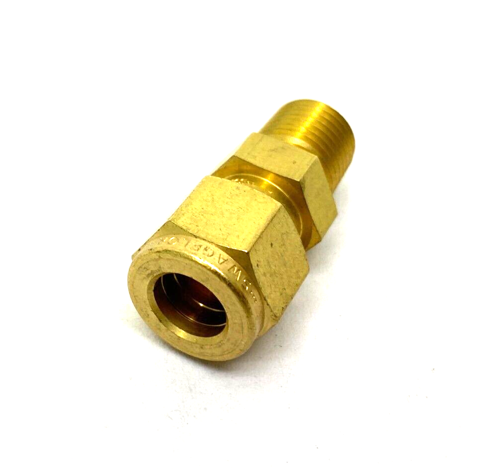 Swagelok B-600-1-4 Brass Compression Tube Fitting 3/8" Tube OD 1/4" NPT Thread - Maverick Industrial Sales