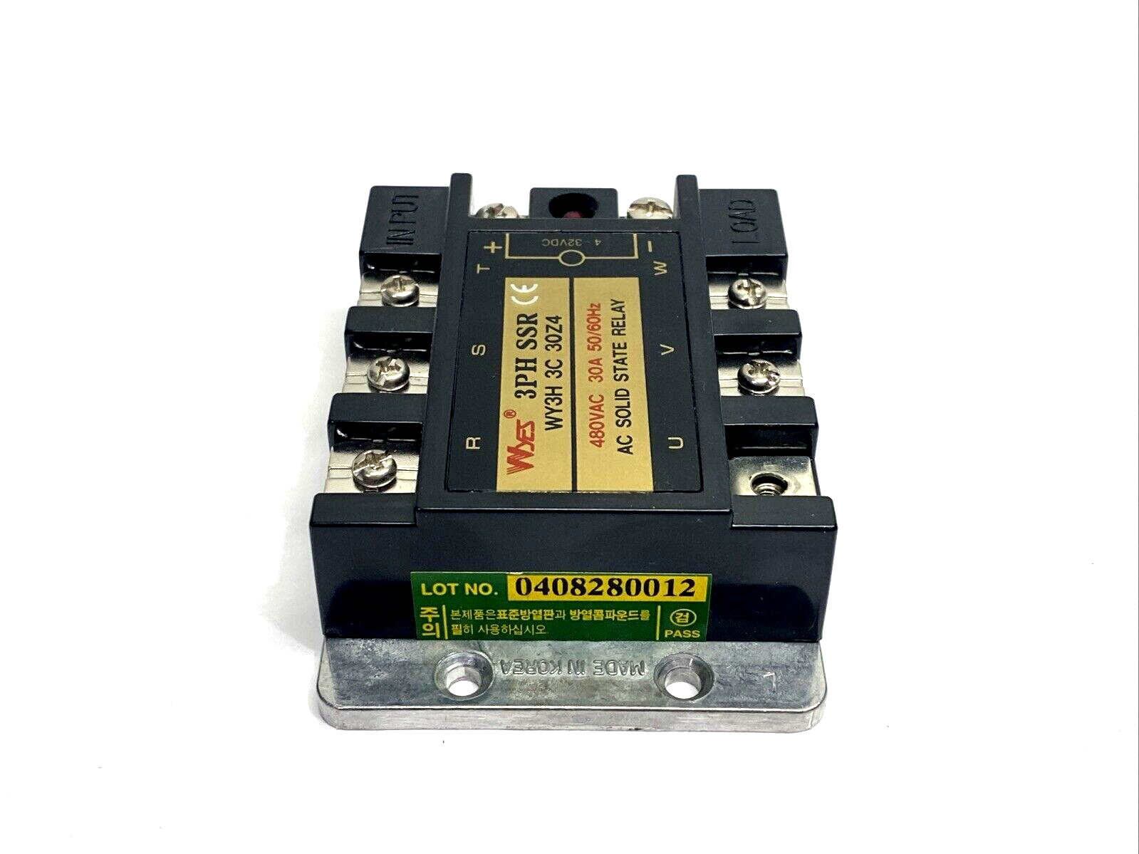 Wyes WY3H 3C 30Z4 AC Solid State Relay 580VAC 30A 4-32VDC WY3H3C30Z4 - Maverick Industrial Sales