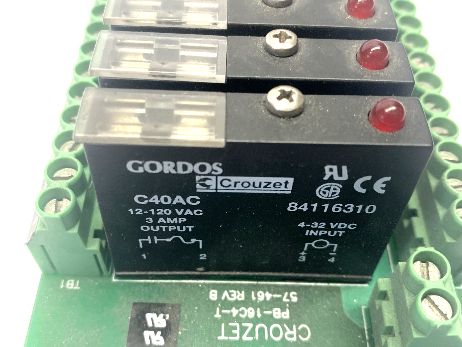 Crouzet PB-16C4-T I/O Module Board 57-461 Rev B w/ Modules C40AC & C40DC - Maverick Industrial Sales