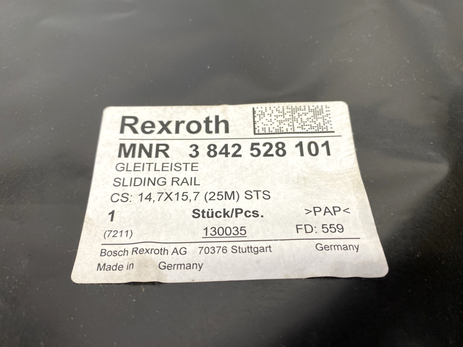 Rexroth 3842528101 Sliding Rail 14,7X15,7 25m Overall Length - Maverick Industrial Sales