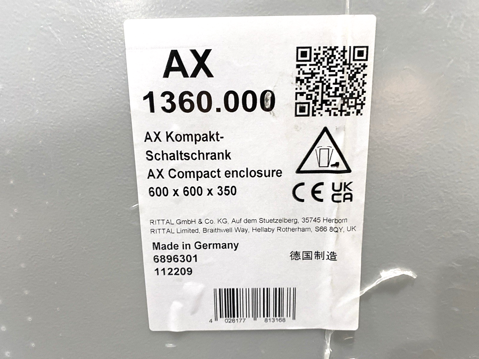 Rittal 1360.000 AX Compact Control Cabinet Enclosure 600 x 600 x 350 - Maverick Industrial Sales