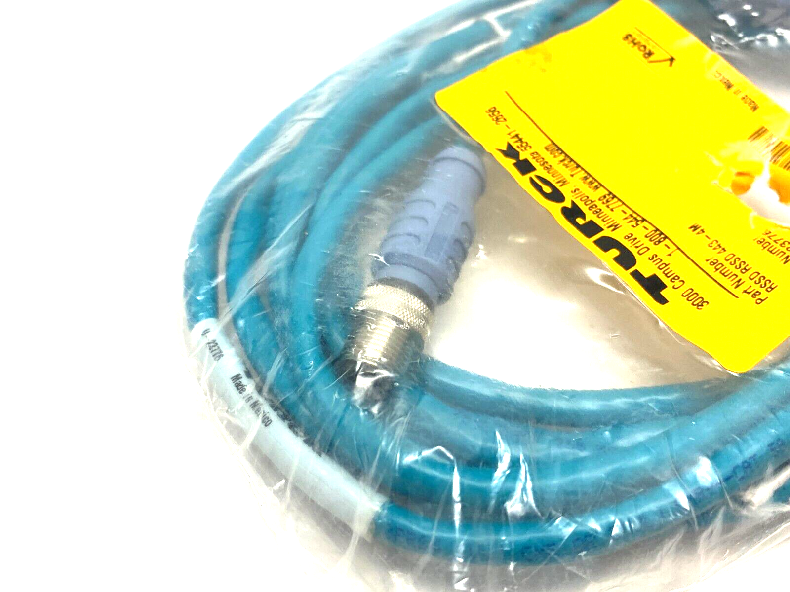 RSSD RSSD 443-4M, U-23776 | Turck RSSD RSSD 443-4M Industrial Ethernet Cable Male M12 4-Pin 4m U-23776 - New Other - Maverick Industrial Sales