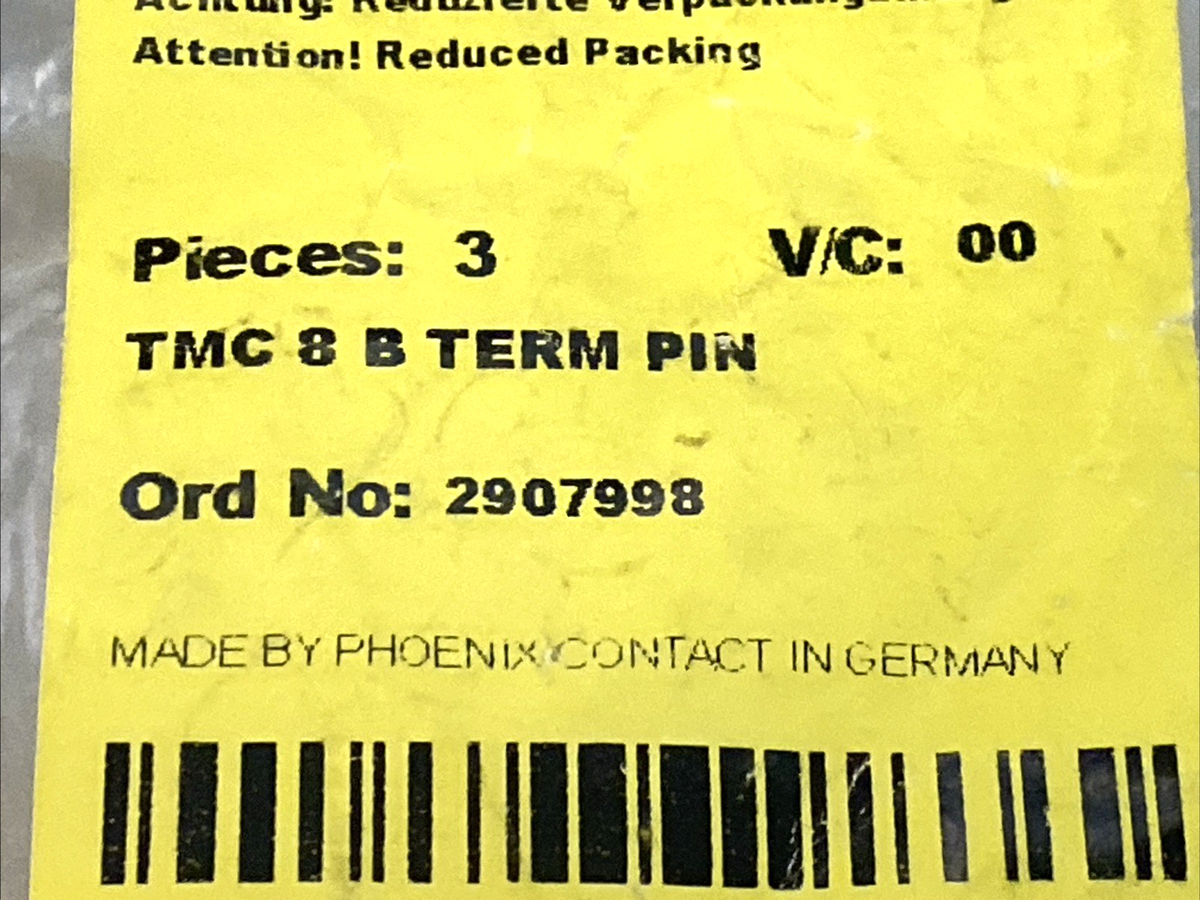 TMC 8 B TERM PIN | Phoenix Contact Feeder Terminal Adapter 115A 2907998 LOT OF 3 - New – Open box - Maverick Industrial Sales