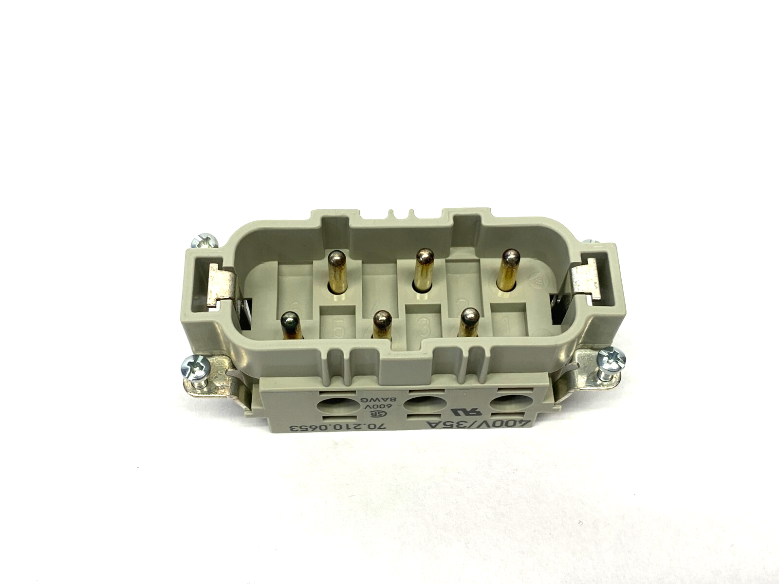 Wieland 70.210.0653.0 Revos Male Power Connector Insert POW STS 6 6,0 40 AG - Maverick Industrial Sales